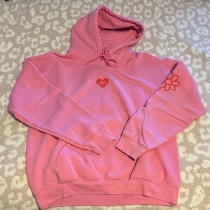 Something Bigger Pink Heart Embroidered Self-Worth Women's Hoodie